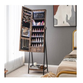 Μεταλλική/Ξύλινη Κοσμηματοθήκη - Μπιζουτιέρα με Ολόσωμο Καθρέπτη κα...