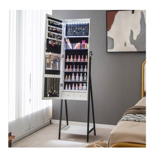 Μεταλλική/Ξύλινη Κοσμηματοθήκη - Μπιζουτιέρα με Ολόσωμο Καθρέπτη κα...