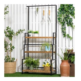 Μεταλλική Ζαρντινιέρα με 3 Ξύλινα Ράφια 80 x 36 x 174 cm Outsunny 8... Μεταλλική Ζαρντινιέρα με 3 Ξύλινα Ράφια 80 x 36 x 174 cm Outsunny 8...