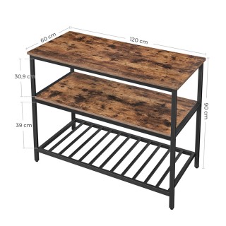 Μεταλλικό Έπιπλο με 3 Ράφια 120 x 60 x 90 cm VASAGLE KKI01BX Μεταλλικό Έπιπλο με 3 Ράφια 120 x 60 x 90 cm VASAGLE KKI01BX