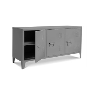 Μεταλλικό Έπιπλο Τηλεόρασης 113 x 40 x 58 cm Χρώματος Γκρι Idomya 3...