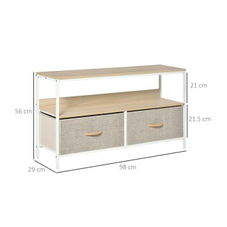 Μεταλλικό Έπιπλο Τηλεόρασης 98 x 29 x 56 cm Χρώματος Γκρι HOMCOM 83...