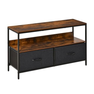 Μεταλλικό Έπιπλο Τηλεόρασης 98 x 29 x 56 cm Χρώματος Σκούρο Γκρι HO...