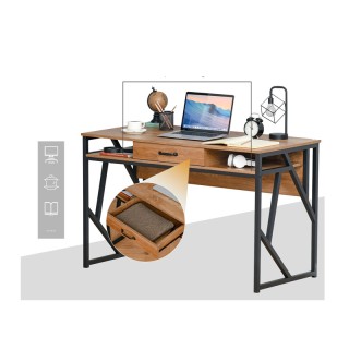 Μεταλλικό Γραφείο με 2 Ράφια και 1 Συρτάρι 120 x 60 x 76 cm HOMCOM ...