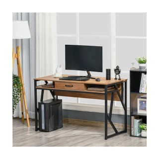 Μεταλλικό Γραφείο με 2 Ράφια και 1 Συρτάρι 120 x 60 x 76 cm HOMCOM ...