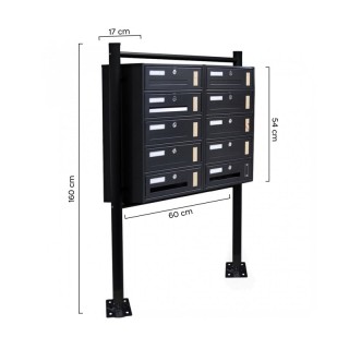 Μεταλλικό Γραμματοκιβώτιο 10 Θέσεων με Βάση 160 x 60 x 17 cm MWS17346 Μεταλλικό Γραμματοκιβώτιο 10 Θέσεων με Βάση 160 x 60 x 17 cm MWS17346