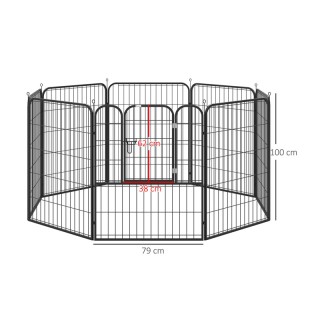 Μεταλλικό Κλουβί - Πάρκο Εκπαίδευσης Σκύλου 79 x 100 cm PawHut D06-...