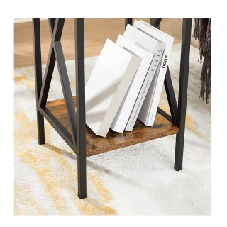 Μεταλλικό - Ξύλινο Κομοδίνο με 1 Συρτάρι και 1 Ράφι 35 x 35 x 70 cm... Μεταλλικό - Ξύλινο Κομοδίνο με 1 Συρτάρι και 1 Ράφι 35 x 35 x 70 cm...