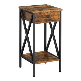 Μεταλλικό - Ξύλινο Κομοδίνο με 1 Συρτάρι και 1 Ράφι 35 x 35 x 70 cm... Μεταλλικό - Ξύλινο Κομοδίνο με 1 Συρτάρι και 1 Ράφι 35 x 35 x 70 cm...