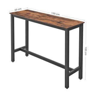 Μεταλλικό Ορθογώνιο Τραπέζι - Bar 120 x 40 x 100 cm VASAGLE LBT12X