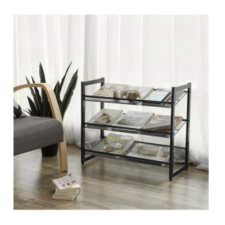 Μεταλλικό Ρυθμιζόμενο Stand Αποθήκευσης Παπουτσιών με 3 Ράφια 74 x ...