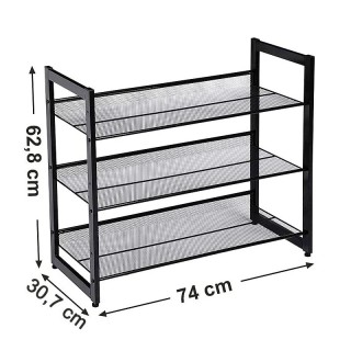 Μεταλλικό Ρυθμιζόμενο Stand Αποθήκευσης Παπουτσιών με 3 Ράφια 74 x ... Μεταλλικό Ρυθμιζόμενο Stand Αποθήκευσης Παπουτσιών με 3 Ράφια 74 x ...
