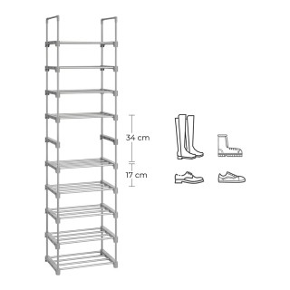Μεταλλικό Stand Αποθήκευσης Παπουτσιών με 10 Ράφια 45 x 30 x 174 cm... Μεταλλικό Stand Αποθήκευσης Παπουτσιών με 10 Ράφια 45 x 30 x 174 cm...
