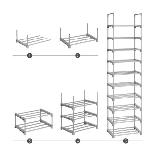 Μεταλλικό Stand Αποθήκευσης Παπουτσιών με 10 Ράφια 45 x 30 x 174 cm... Μεταλλικό Stand Αποθήκευσης Παπουτσιών με 10 Ράφια 45 x 30 x 174 cm...