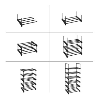 Μεταλλικό Stand Αποθήκευσης Παπουτσιών με 6 Ράφια 45 x 30 x 106 cm ... Μεταλλικό Stand Αποθήκευσης Παπουτσιών με 6 Ράφια 45 x 30 x 106 cm ...