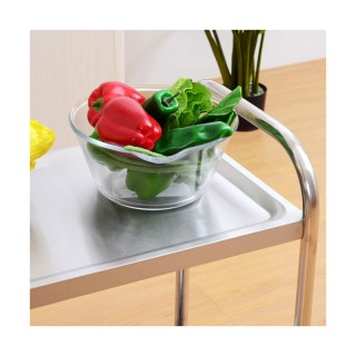 Μεταλλικό Τρόλεϊ Κουζίνας από Ανοξείδωτο Ατσάλι με 2 Ράφια 71 x 41 ... Μεταλλικό Τρόλεϊ Κουζίνας από Ανοξείδωτο Ατσάλι με 2 Ράφια 71 x 41 ...