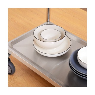 Μεταλλικό Τρόλεϊ Κουζίνας από Ανοξείδωτο Ατσάλι με 2 Ράφια 71 x 41 ...