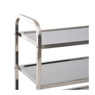 Μεταλλικό Τρόλεϊ Κουζίνας από Ανοξείδωτο Ατσάλι με 3 Ράφια 85 x 45 ...