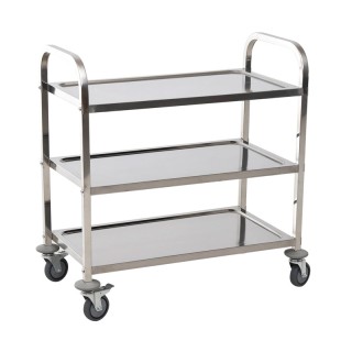 Μεταλλικό Τρόλεϊ Κουζίνας από Ανοξείδωτο Ατσάλι με 3 Ράφια 85 x 45 ... Μεταλλικό Τρόλεϊ Κουζίνας από Ανοξείδωτο Ατσάλι με 3 Ράφια 85 x 45 ...