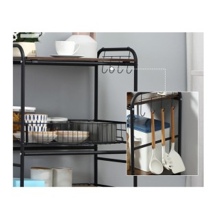 Μεταλλικό Τρόλεϊ Κουζίνας με 1 Ράφι και 2 Καλάθια 60 x 38 x 85.5 cm... Μεταλλικό Τρόλεϊ Κουζίνας με 1 Ράφι και 2 Καλάθια 60 x 38 x 85.5 cm...