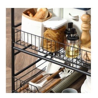 Μεταλλικό Τρόλεϊ Κουζίνας με 1 Ράφι και 2 Καλάθια 60 x 38 x 85.5 cm... Μεταλλικό Τρόλεϊ Κουζίνας με 1 Ράφι και 2 Καλάθια 60 x 38 x 85.5 cm...