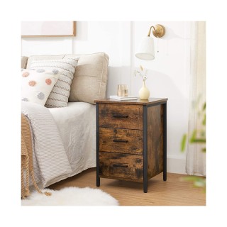 Μεταλλικό - Ξύλινο Κομοδίνο με 3 Συρτάρια 40 x 40 x 60 cm VASAGLE L... Μεταλλικό - Ξύλινο Κομοδίνο με 3 Συρτάρια 40 x 40 x 60 cm VASAGLE L...