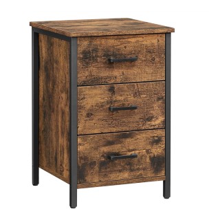 Μεταλλικό - Ξύλινο Κομοδίνο με 3 Συρτάρια 40 x 40 x 60 cm VASAGLE L... Μεταλλικό - Ξύλινο Κομοδίνο με 3 Συρτάρια 40 x 40 x 60 cm VASAGLE L...