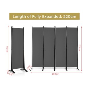 Μεταλλικό Διακοσμητικό Παραβάν 220 x 51 x 173 cm Costway HW68273GR