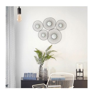 Μεταλλικό Διακοσμητικό Τοίχου με 5 Καθρέπτες 79 x 3.5 x 60.5 cm Atm... Μεταλλικό Διακοσμητικό Τοίχου με 5 Καθρέπτες 79 x 3.5 x 60.5 cm Atm...