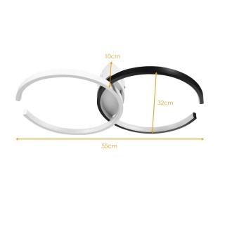 Μεταλλικό Διπλό Ρυθμιζόμενο LED Φωτιστικό Οροφής με Τηλεχειριστήριο...