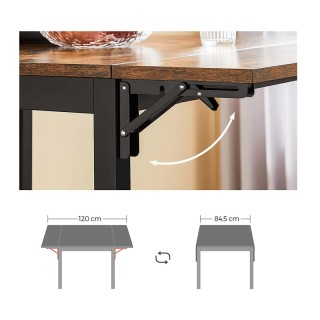 Μεταλλικό Επεκτεινόμενο Τραπέζι 120 x 78 x 76.2 cm VASAGLE KDT077B01 Μεταλλικό Επεκτεινόμενο Τραπέζι 120 x 78 x 76.2 cm VASAGLE KDT077B01