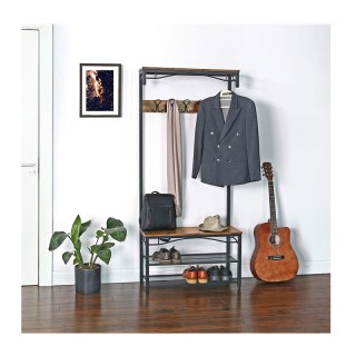 Μεταλλικό Έπιπλο Εισόδου με 3 Ράφια και 5 Διπλές Κρεμάστρες 80 x 17...