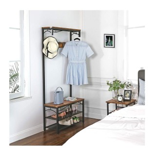 Μεταλλικό Έπιπλο Εισόδου με 3 Ράφια και 5 Διπλές Κρεμάστρες 80 x 17...