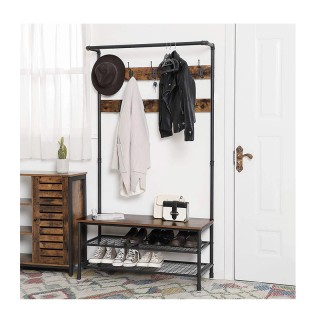 Μεταλλικό Έπιπλο Εισόδου με 3 Ράφια και 9 Διπλές Κρεμάστρες 100 x 1...