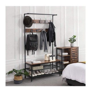 Μεταλλικό Έπιπλο Εισόδου με 3 Ράφια και 9 Διπλές Κρεμάστρες 100 x 1...