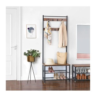 Μεταλλικό Έπιπλο Εισόδου με 3 Ράφια και 9 Κρεμάστρες 70 x 32 x 175 ... Μεταλλικό Έπιπλο Εισόδου με 3 Ράφια και 9 Κρεμάστρες 70 x 32 x 175 ...