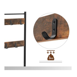 Μεταλλικό Έπιπλο Εισόδου με 3 Ράφια και 9 Κρεμάστρες 70 x 32 x 175 ...