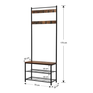 Μεταλλικό Έπιπλο Εισόδου με 3 Ράφια και 9 Κρεμάστρες 70 x 32 x 175 ...