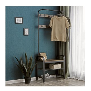 Μεταλλικό Έπιπλο Εισόδου Vintage με 3 Ράφια και 9 Κρεμάστρες 72 x 1...