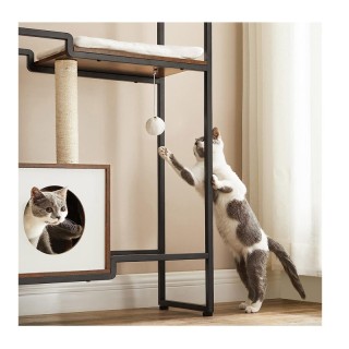 Μεταλλικό Έπιπλο - Ονυχοδρόμιο Γάτας με Σπιτάκι 74 x 34 x 114 cm PC...