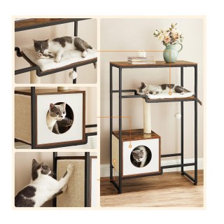 Μεταλλικό Έπιπλο - Ονυχοδρόμιο Γάτας με Σπιτάκι 74 x 34 x 114 cm PC...