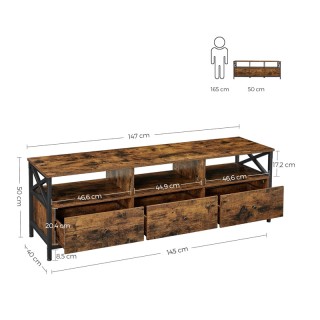 Μεταλλικό Έπιπλο Τηλεόρασης 147 x 40 x 50 cm VASAGLE