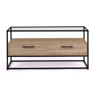 Μεταλλικό Έπιπλο Τηλεόρασης με 2 Ξύλινα Ντουλάπια και Γυάλινη Επιφά... Μεταλλικό Έπιπλο Τηλεόρασης με 2 Ξύλινα Ντουλάπια και Γυάλινη Επιφά...