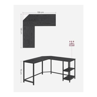 Μεταλλικό Γωνιακό Γραφείο με Θέση για Υπολογιστή 138 x 138 x 75 cm ... Μεταλλικό Γωνιακό Γραφείο με Θέση για Υπολογιστή 138 x 138 x 75 cm ...