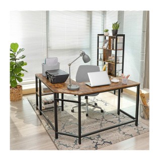 Μεταλλικό Γωνιακό Γραφείο με Θέση για Υπολογιστή 138 x 138 x 75 cm ...