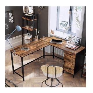 Μεταλλικό Γωνιακό Γραφείο με 1 Ντουλάπι και 1 Συρτάρι 150 x 137 x 7...