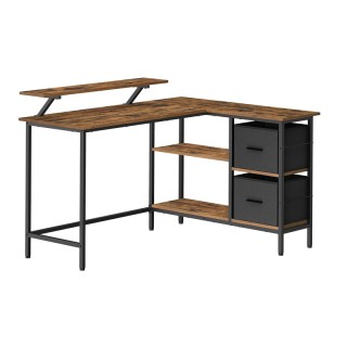 Μεταλλικό Γωνιακό Γραφείο με 2 Συρτάρια 105 x 135 x 89.5 cm VASAGLE...