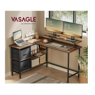 Μεταλλικό Γωνιακό Γραφείο με 2 Συρτάρια 105 x 135 x 89.5 cm VASAGLE...
