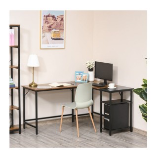 Μεταλλικό Γωνιακό Γραφείο με Θέση για Υπολογιστή 150 x 120 x 75 cm ...