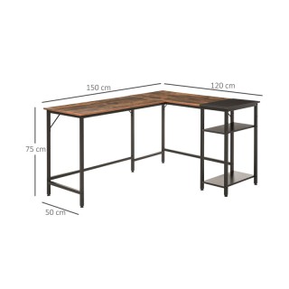 Μεταλλικό Γωνιακό Γραφείο με Θέση για Υπολογιστή 150 x 120 x 75 cm ...